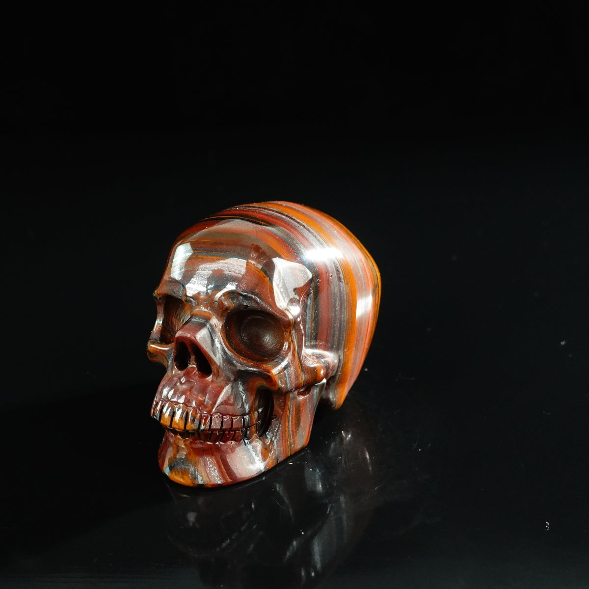 3.0" Tiger Iron Crystal Skull Carving - Unique Piece #TI04