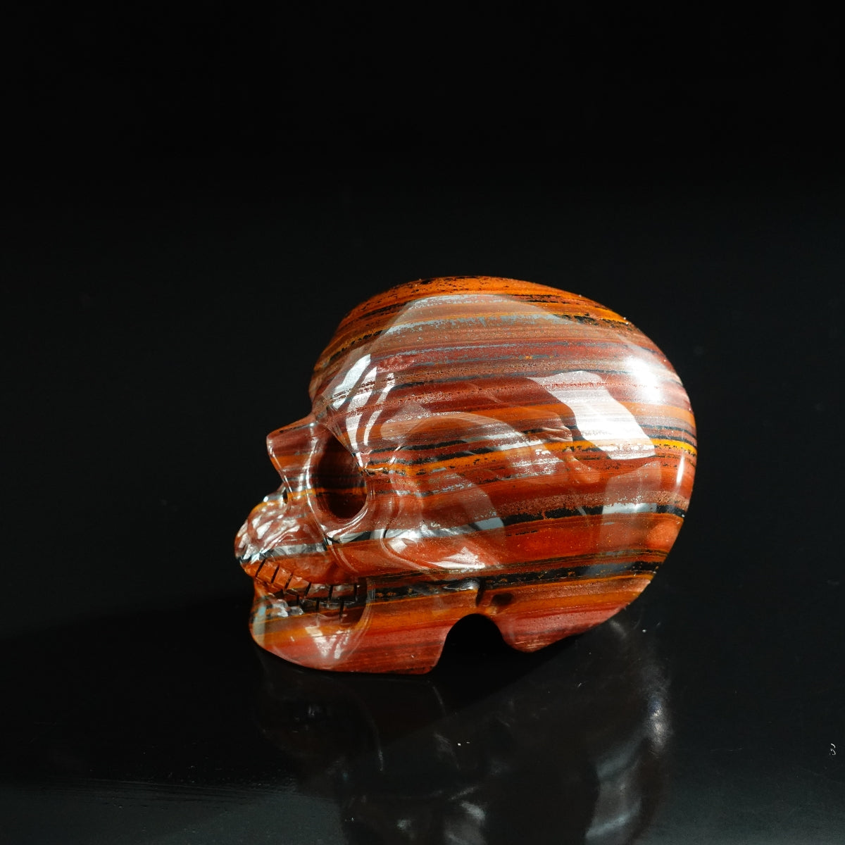 3.0" Tiger Iron Crystal Skull Carving - Unique Piece #TI05