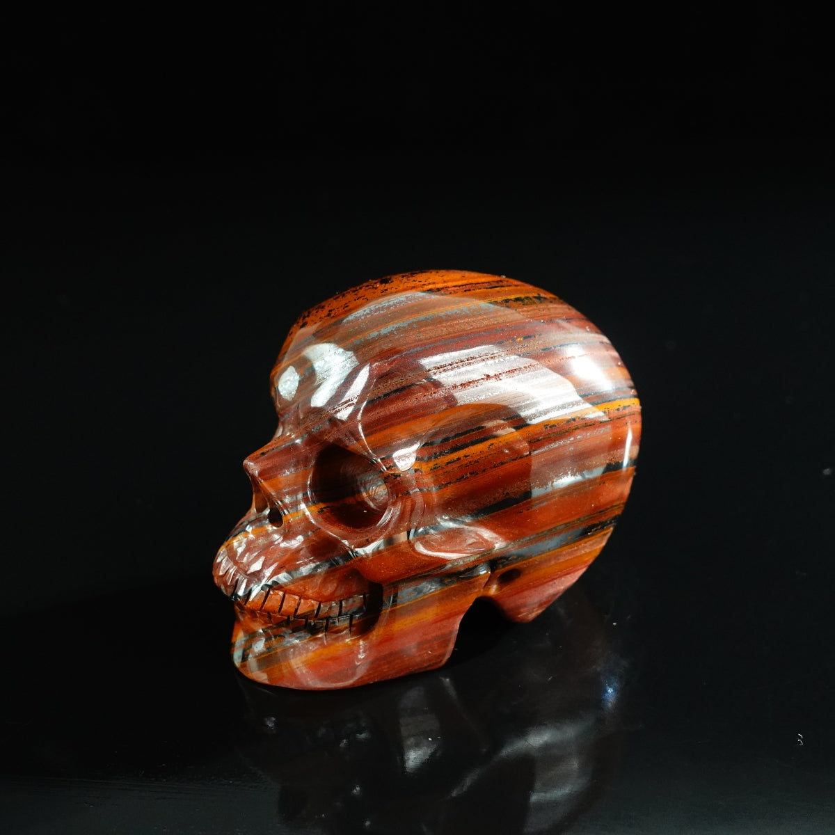 3.0" Tiger Iron Crystal Skull Carving - Unique Piece #TI05
