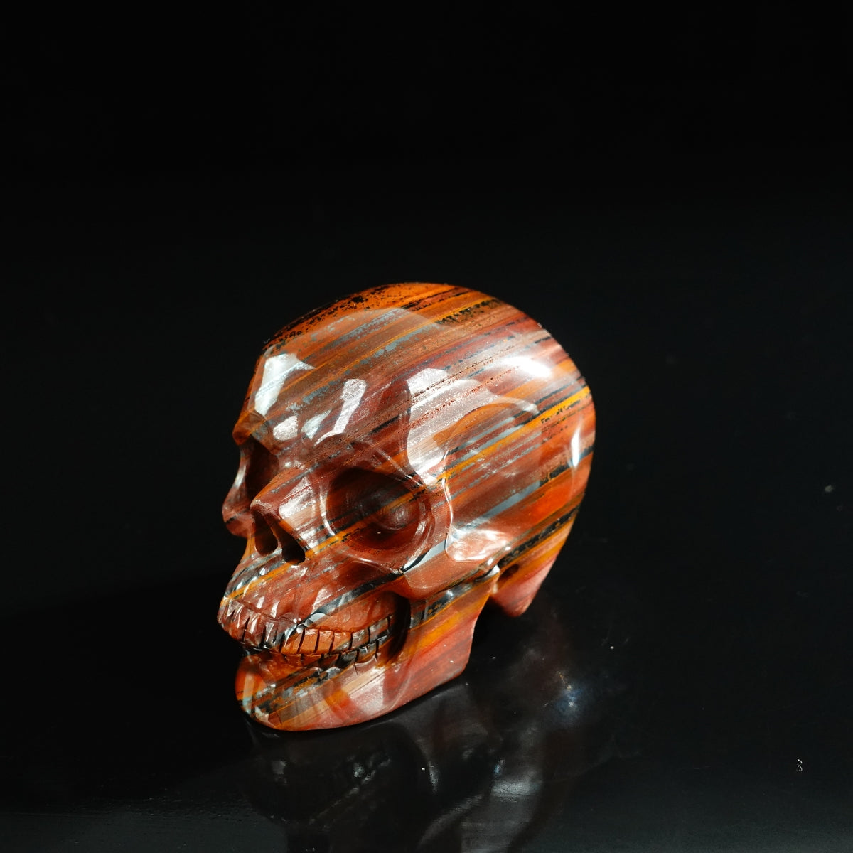 3.0" Tiger Iron Crystal Skull Carving - Unique Piece #TI05
