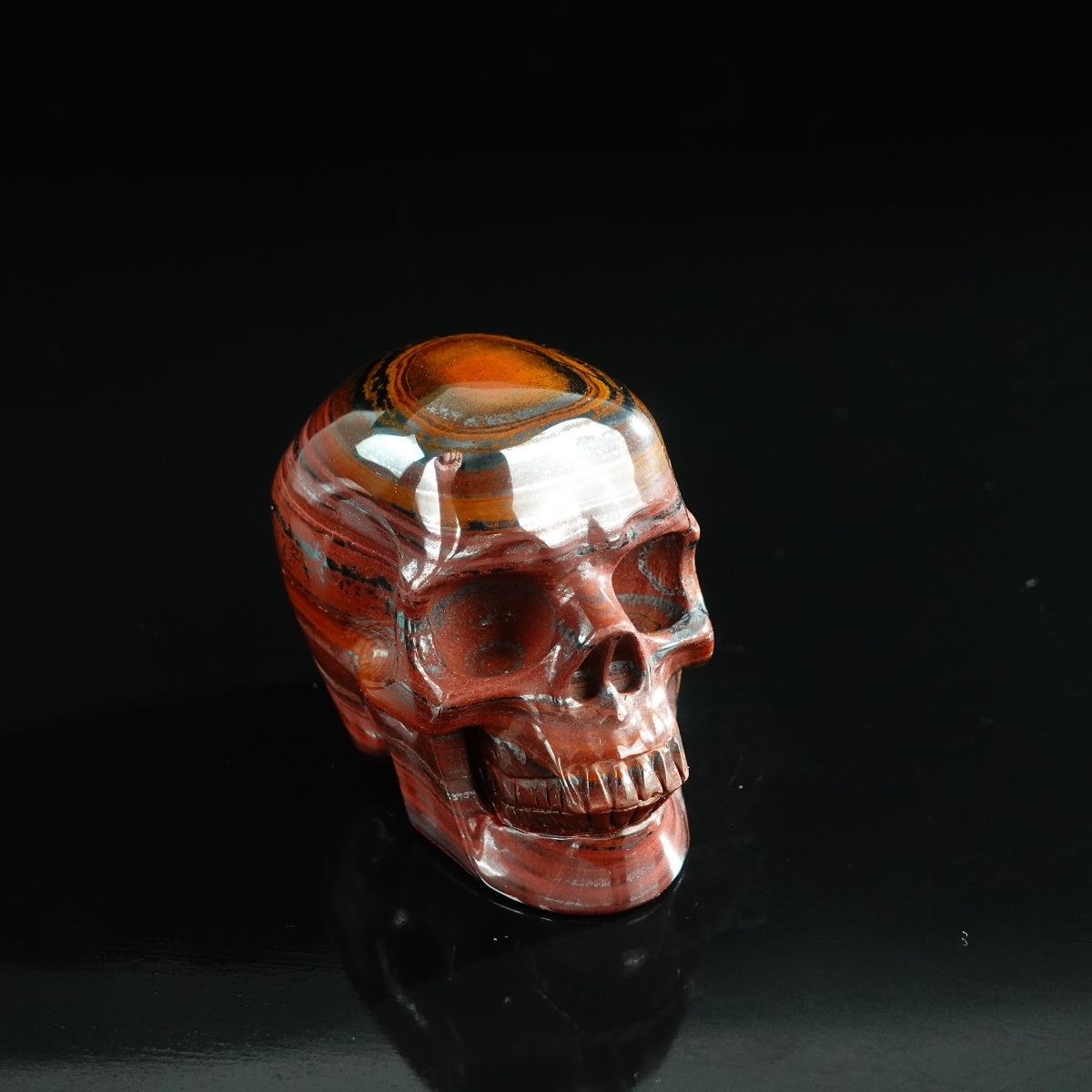 3.0" Tiger Iron Crystal Skull Carving - Unique Piece #TI06