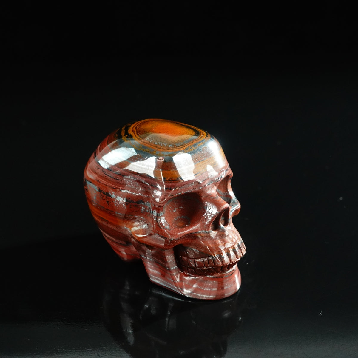 3.0" Tiger Iron Crystal Skull Carving - Unique Piece #TI06