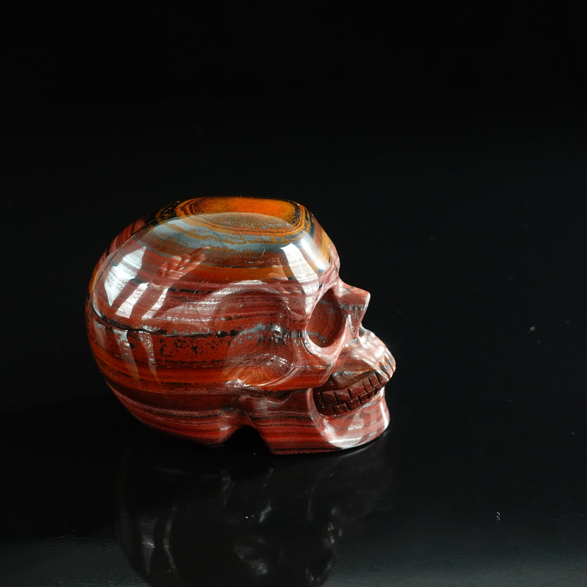 3.0" Tiger Iron Crystal Skull Carving - Unique Piece #TI06
