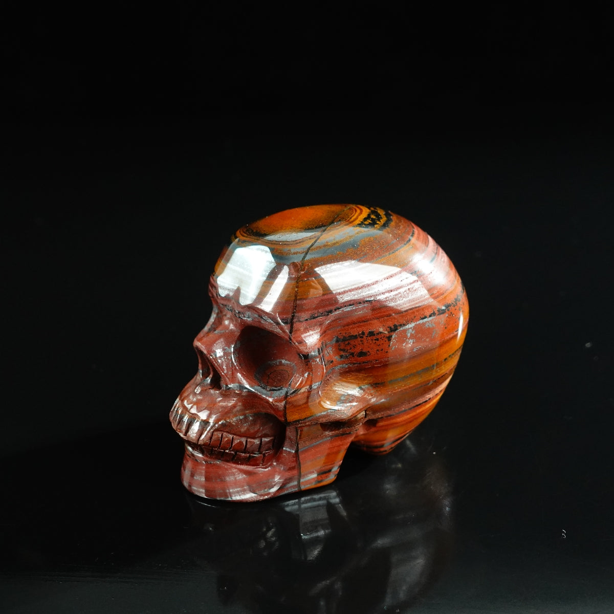 3.0" Tiger Iron Crystal Skull Carving - Unique Piece #TI06