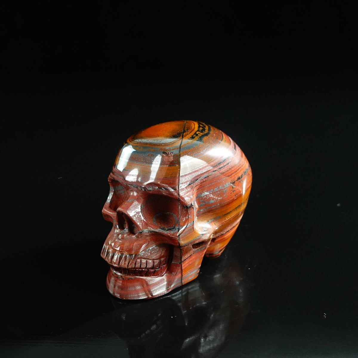 3.0" Tiger Iron Crystal Skull Carving - Unique Piece #TI06