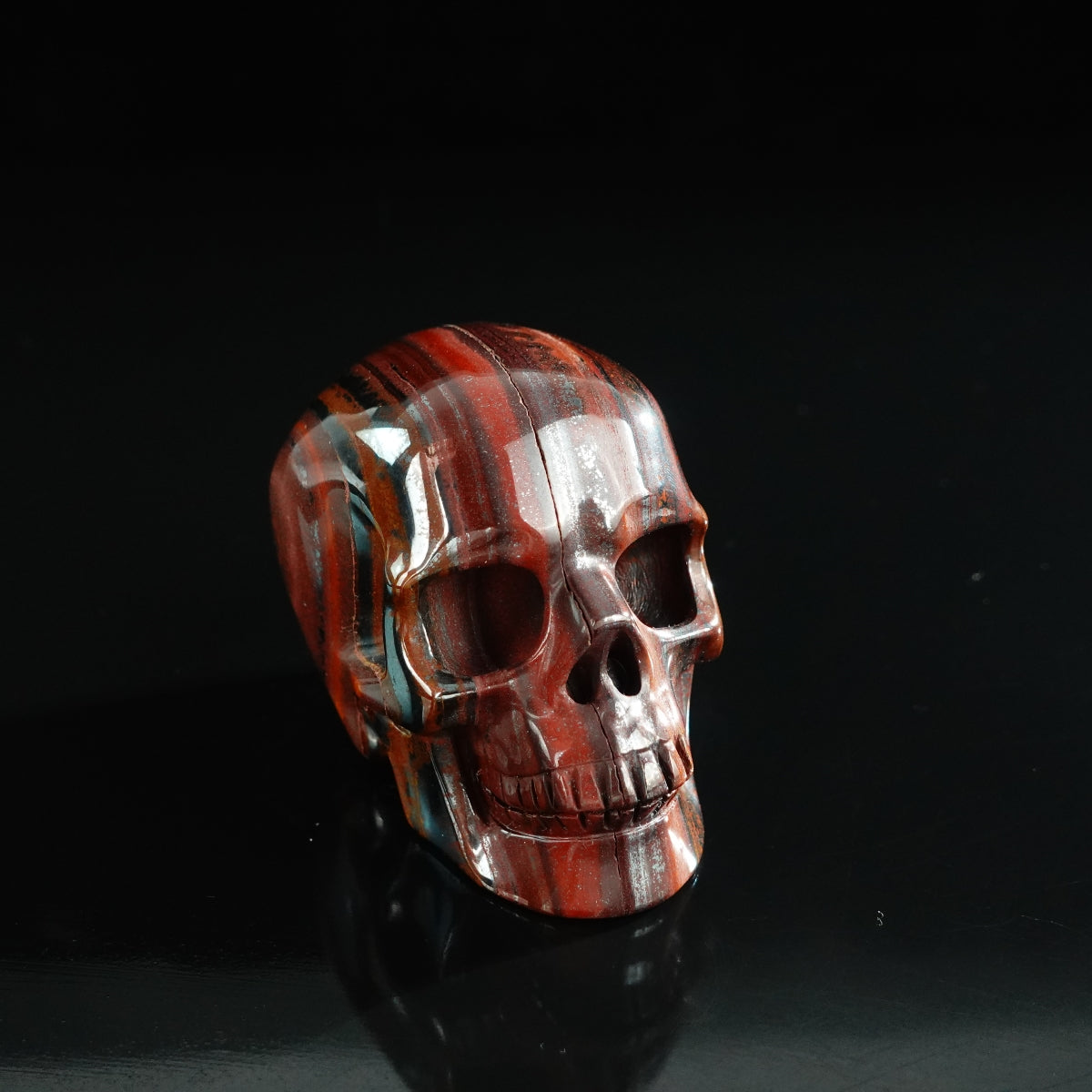 3.0" Tiger Iron Crystal Skull Carving - Unique Piece #TI07