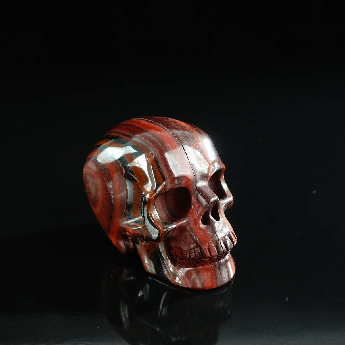 3.0" Tiger Iron Crystal Skull Carving - Unique Piece #TI07