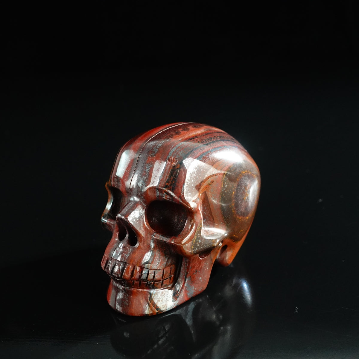3.0" Tiger Iron Crystal Skull Carving - Unique Piece #TI07