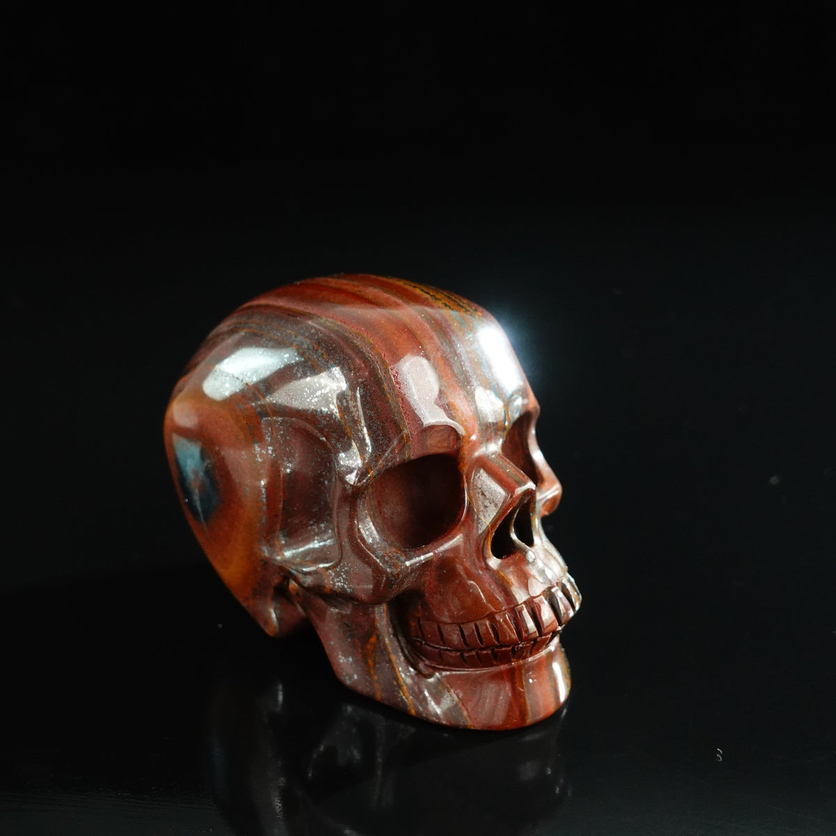3.0" Tiger Iron Crystal Skull Carving - Unique Piece #TI08