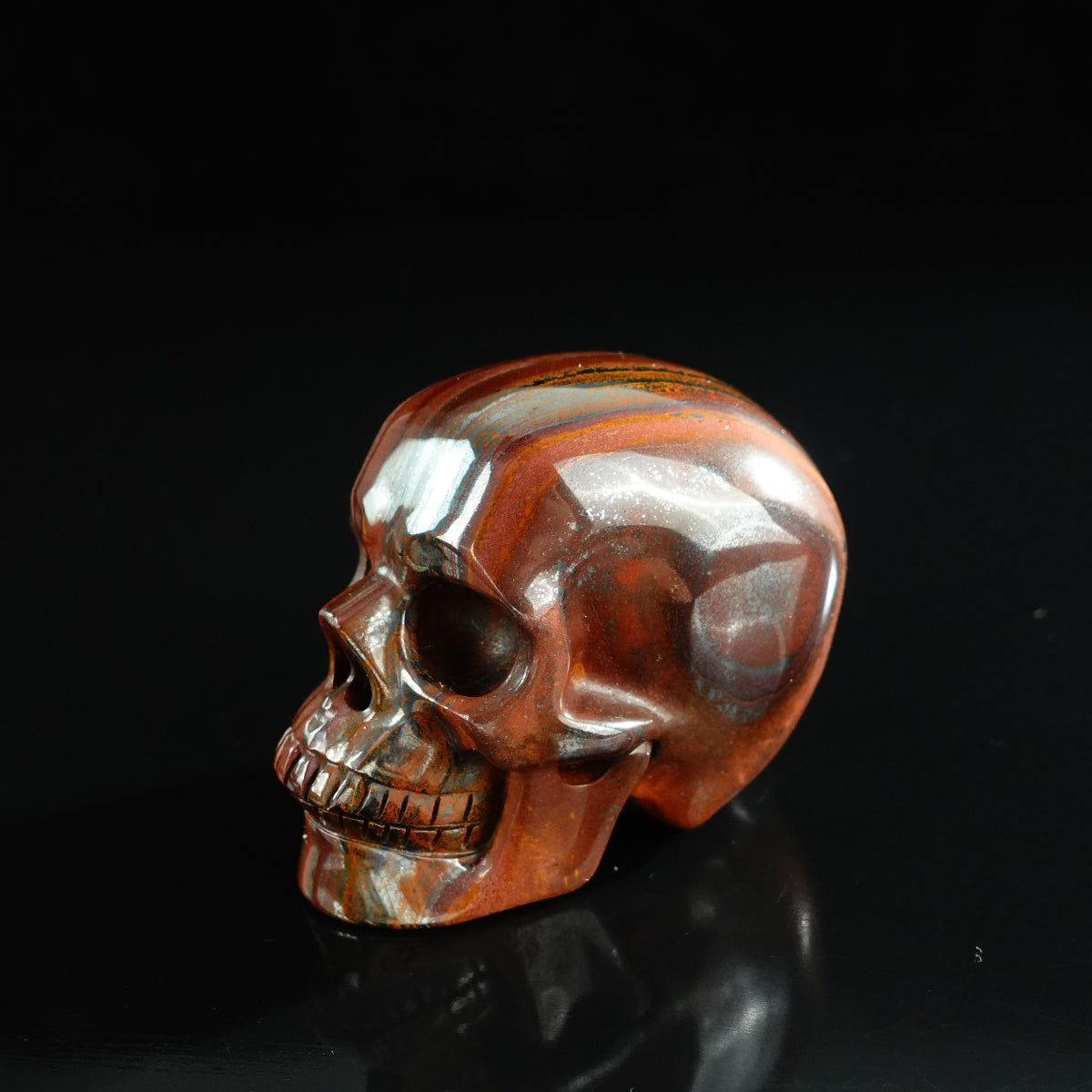 3.0" Tiger Iron Crystal Skull Carving - Unique Piece #TI08