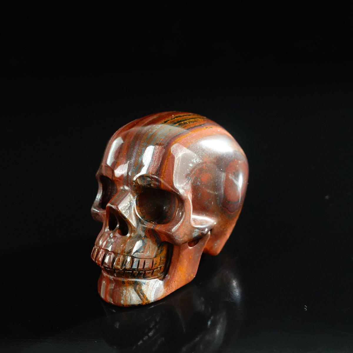 3.0" Tiger Iron Crystal Skull Carving - Unique Piece #TI08