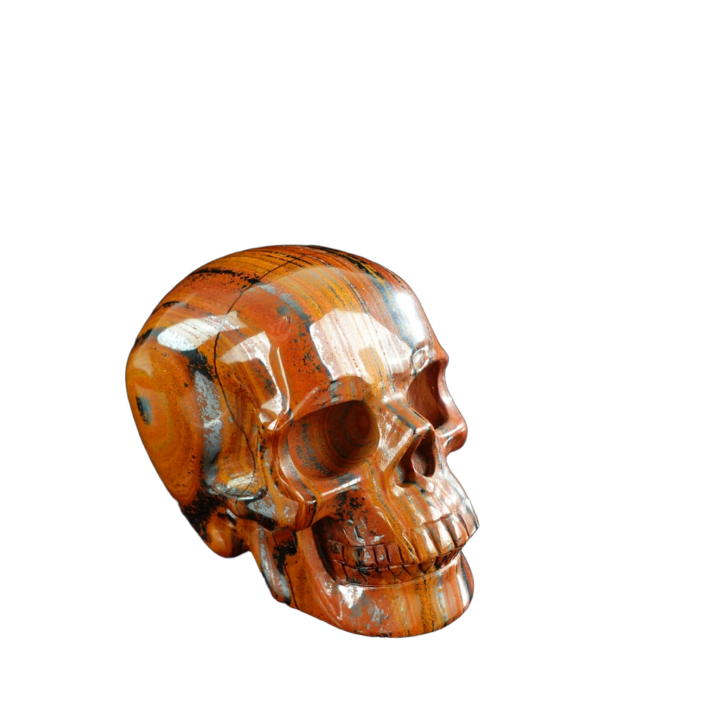 3.0" Tiger Iron Crystal Skull Carving - Hand Carved Decor