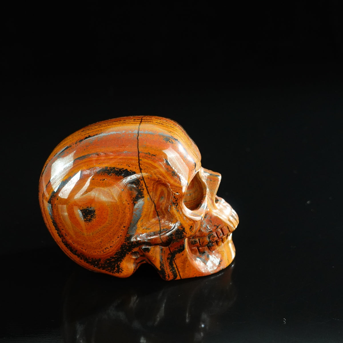3.0" Tiger Iron Crystal Skull Carving - Unique Piece #TI09