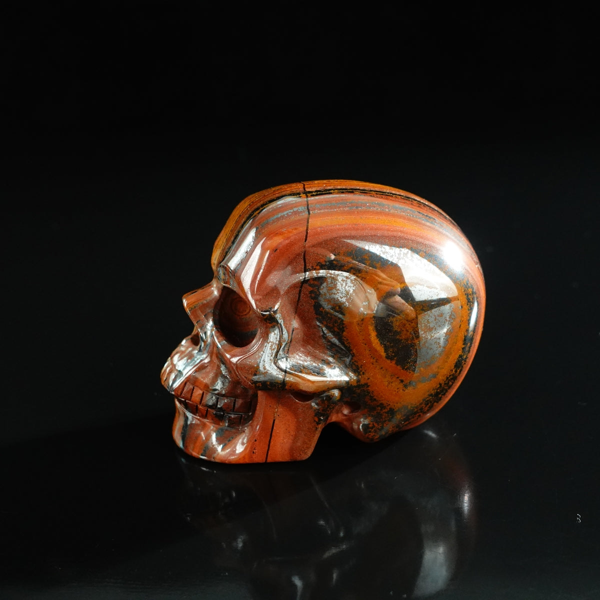 3.0" Tiger Iron Crystal Skull Carving - Unique Piece #TI09