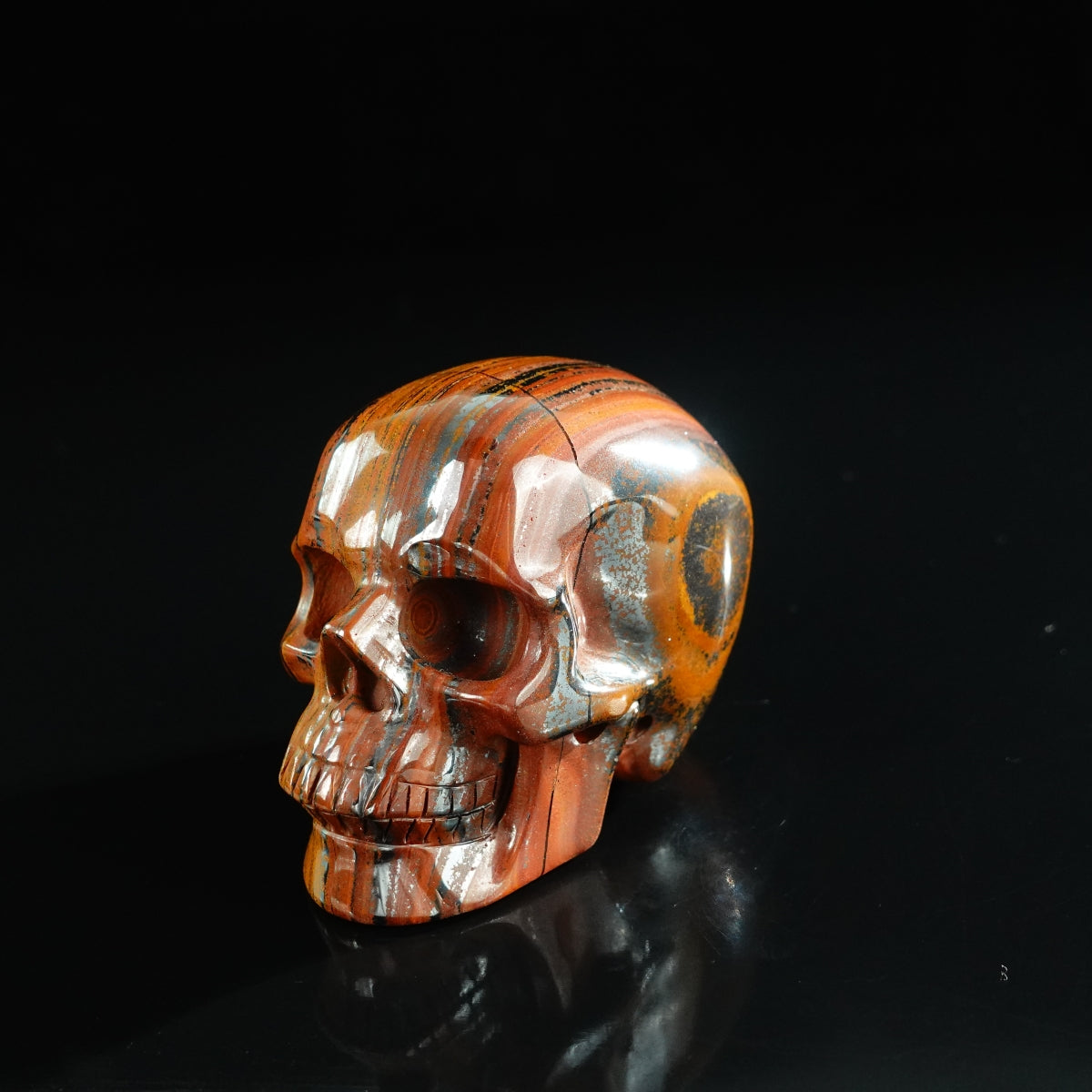 3.0" Tiger Iron Crystal Skull Carving - Unique Piece #TI09
