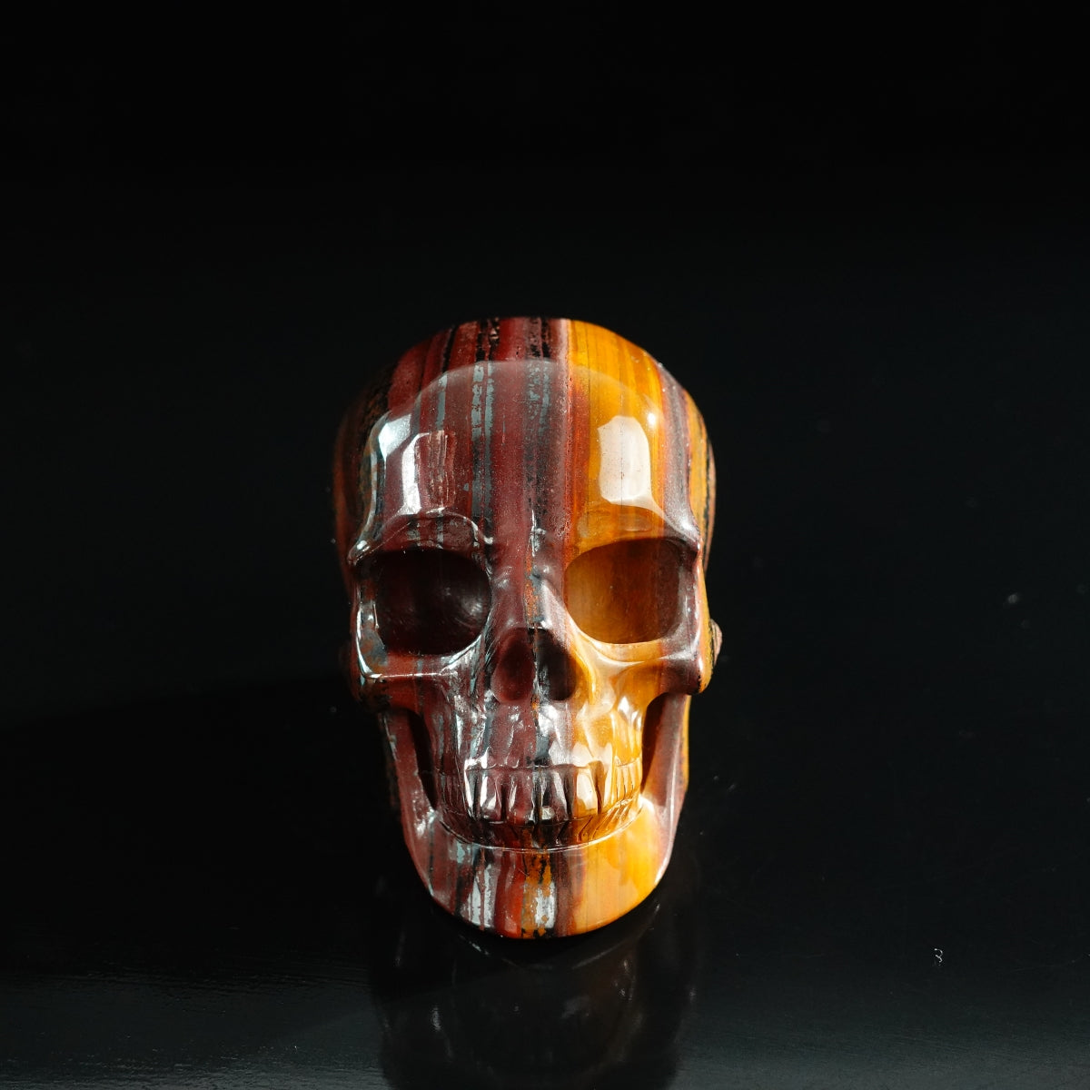 3.0" Tiger Iron Crystal Skull Carving - Unique Piece #TI10
