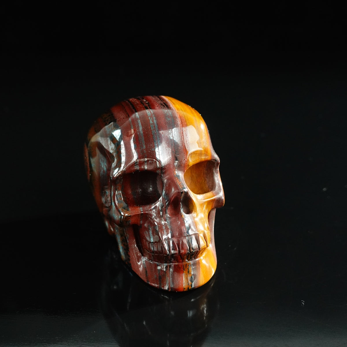 3.0" Tiger Iron Crystal Skull Carving - Unique Piece #TI10