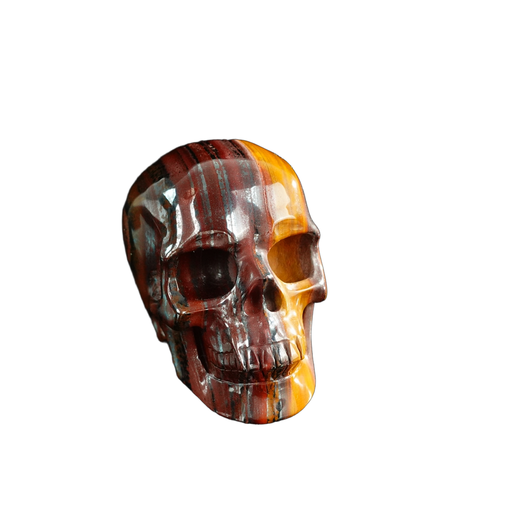 3.0" Tiger Iron Crystal Skull Carving - Unique Piece #TI10