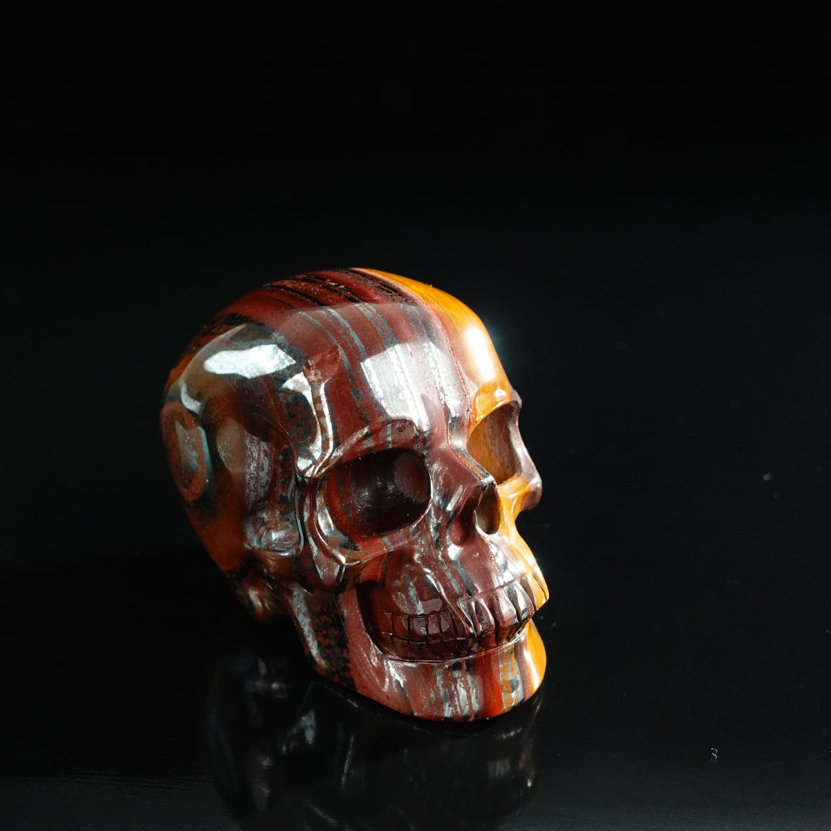 3.0" Tiger Iron Crystal Skull Carving - Unique Piece #TI10