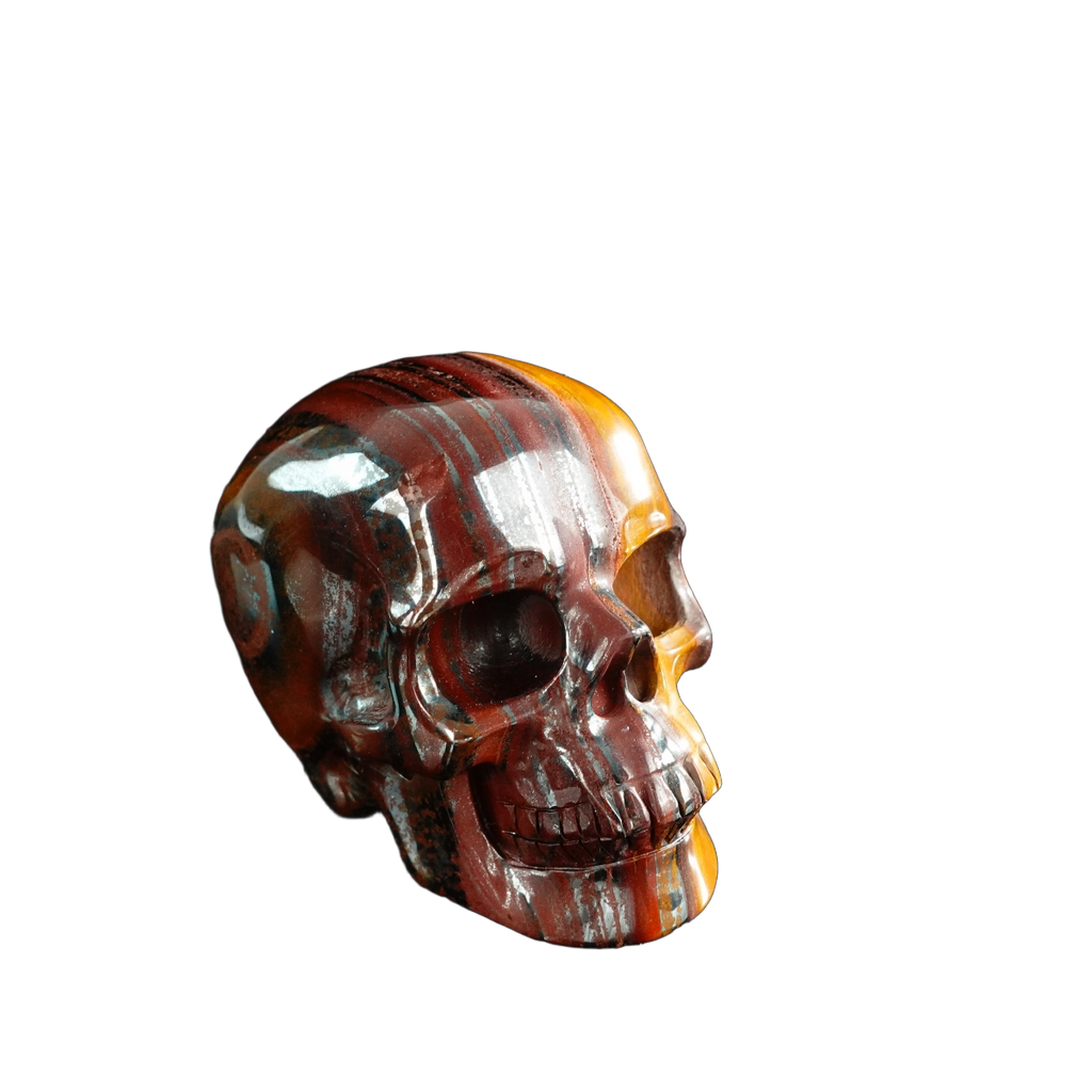 3.0" Tiger Iron Crystal Skull Carving - Unique Piece #TI10