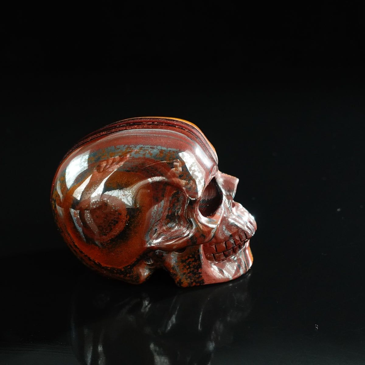 3.0" Tiger Iron Crystal Skull Carving - Unique Piece #TI10