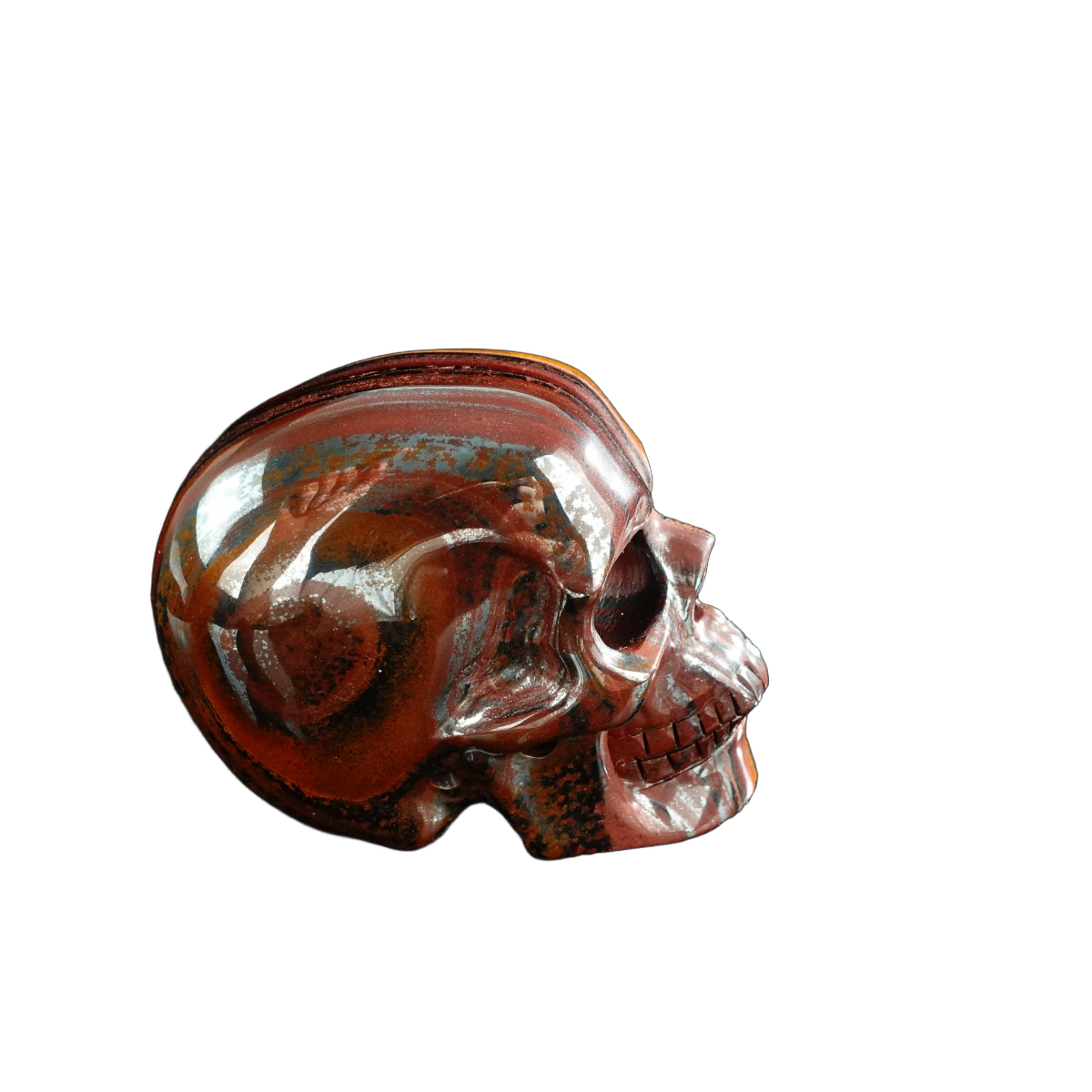 3.0" Tiger Iron Crystal Skull Carving - Unique Piece #TI10