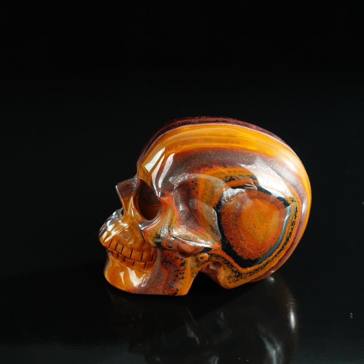 3.0" Tiger Iron Crystal Skull Carving - Unique Piece #TI10