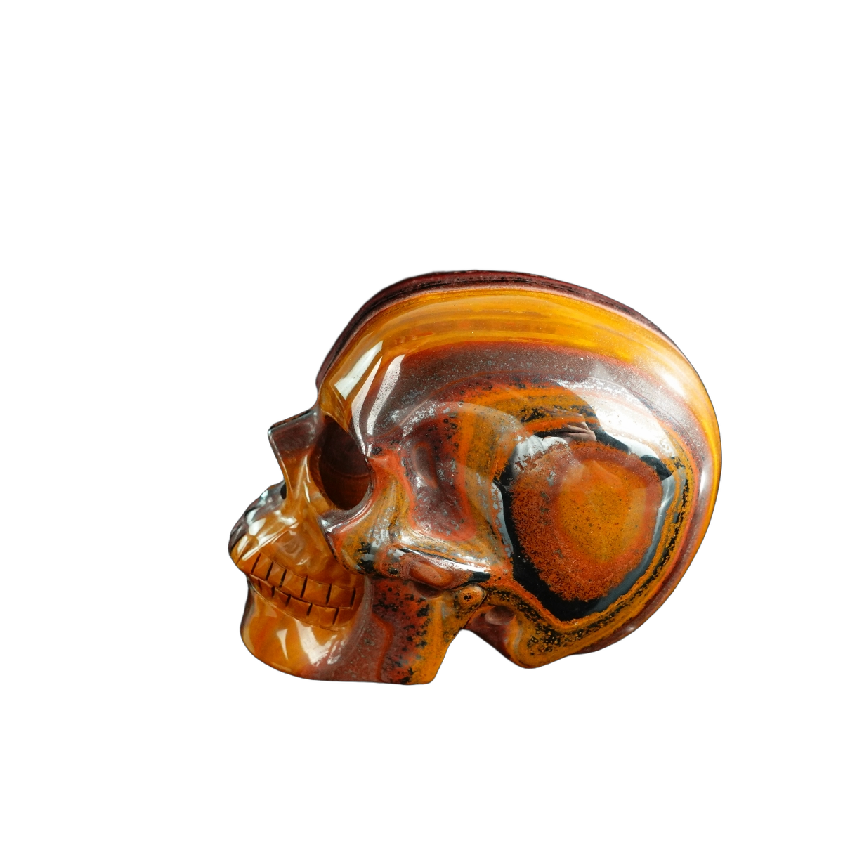 3.0" Tiger Iron Crystal Skull Carving - Unique Piece #TI10