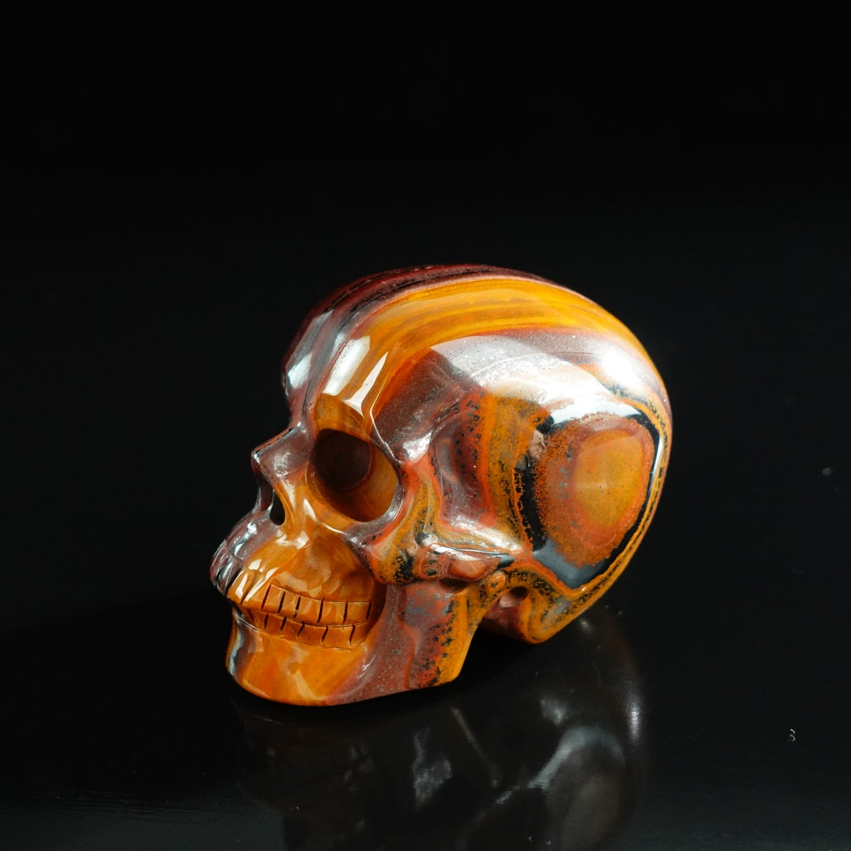 3.0" Tiger Iron Crystal Skull Carving - Unique Piece #TI10