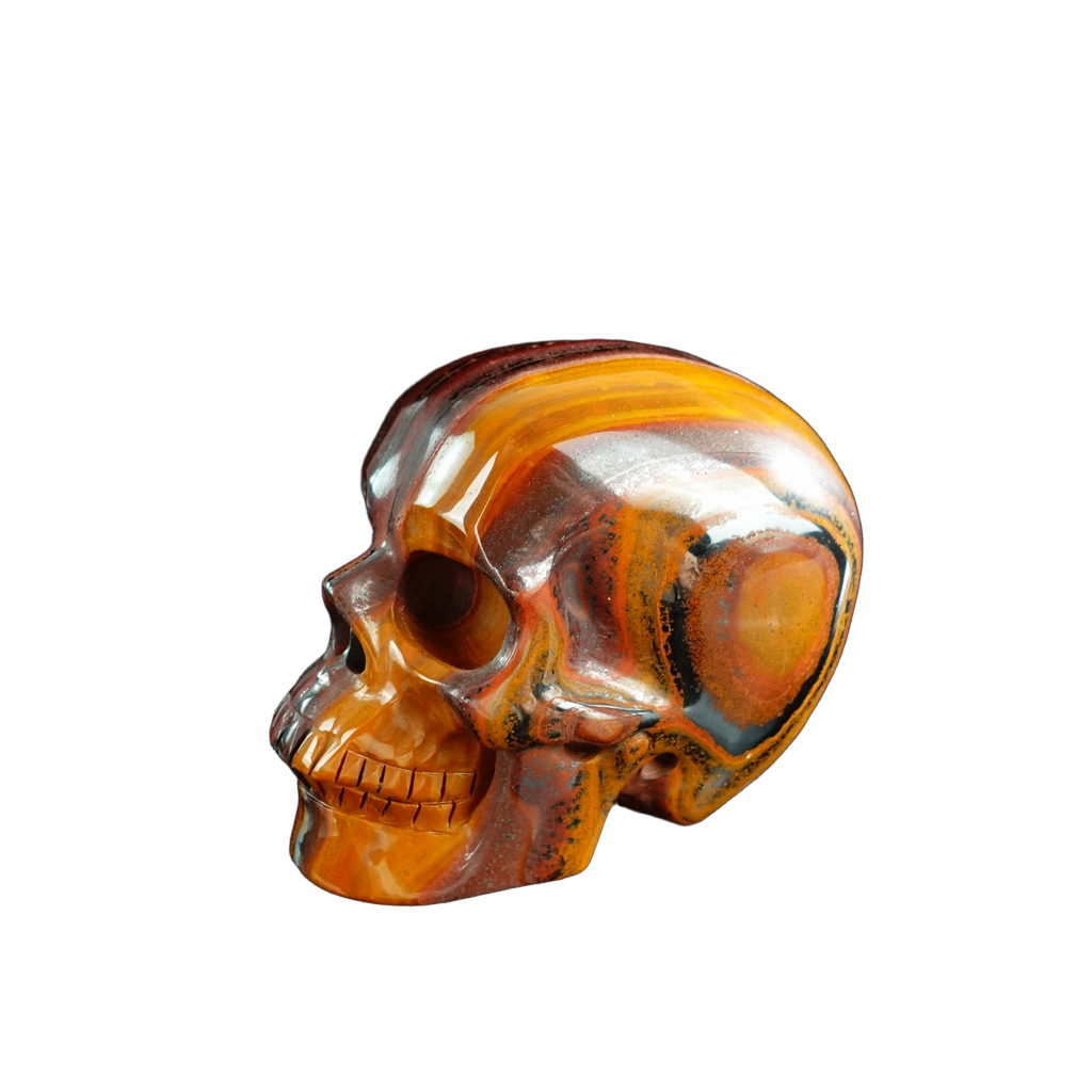 3.0" Tiger Iron Crystal Skull Carving - Unique Piece #TI10