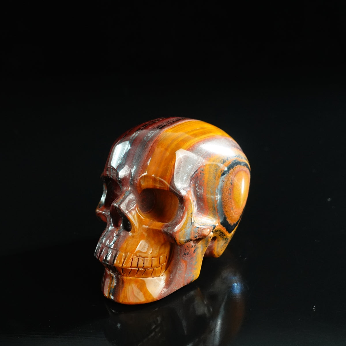 3.0" Tiger Iron Crystal Skull Carving - Unique Piece #TI10