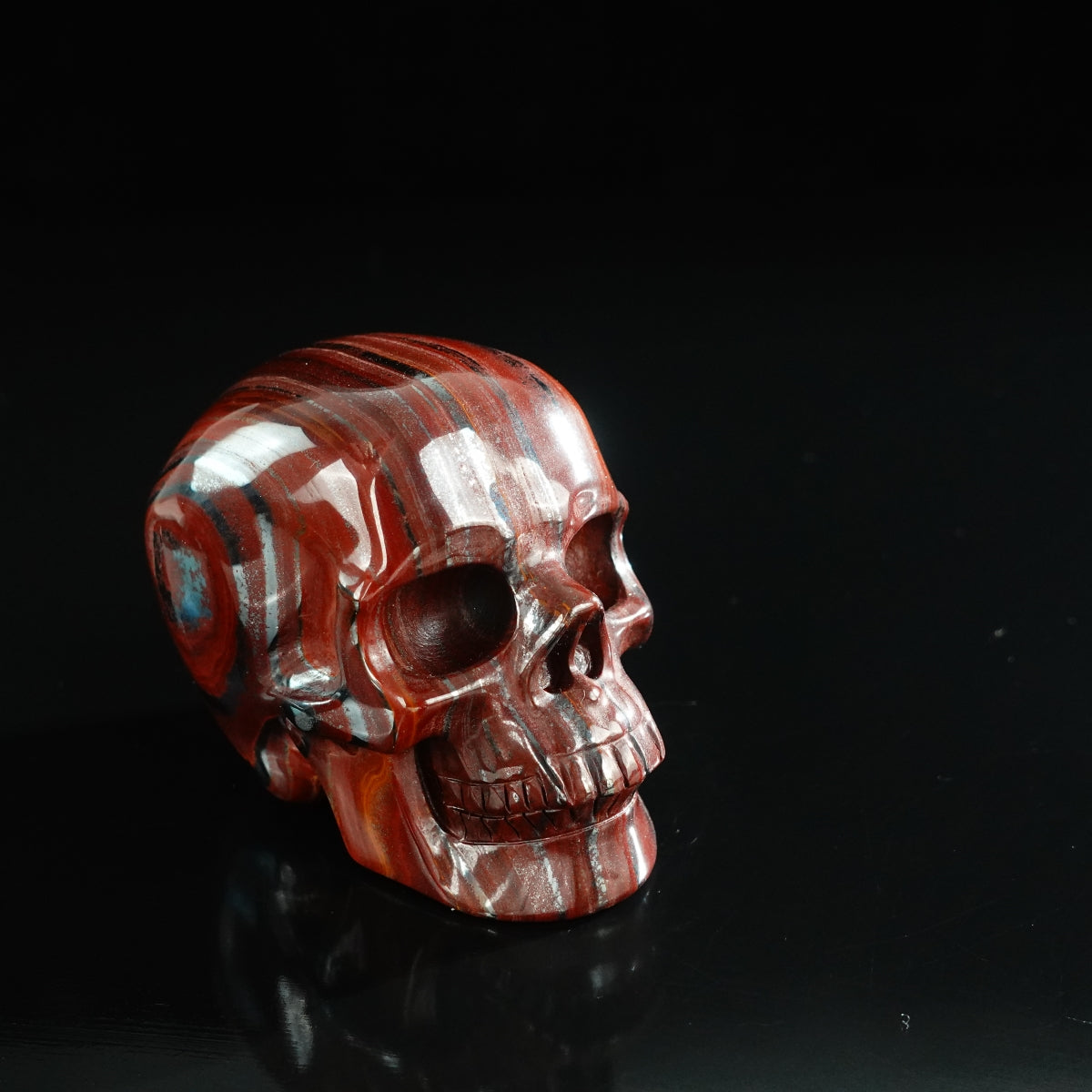 3.0" Tiger Iron Crystal Skull Carving - Unique Piece #TI11