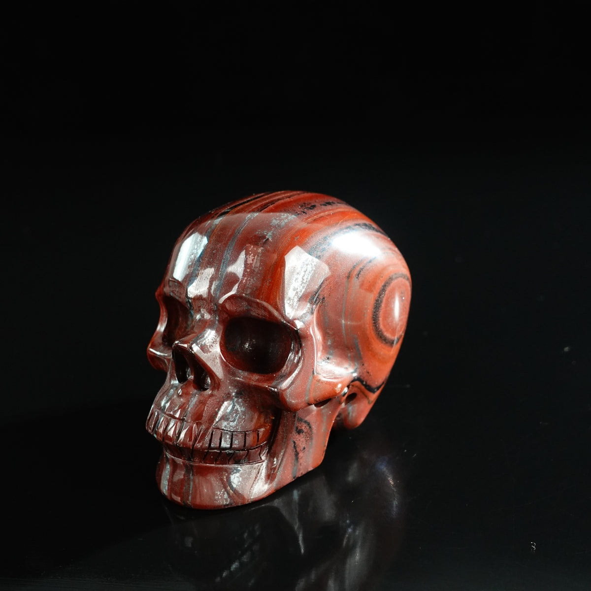 3.0" Tiger Iron Crystal Skull Carving - Unique Piece #TI11