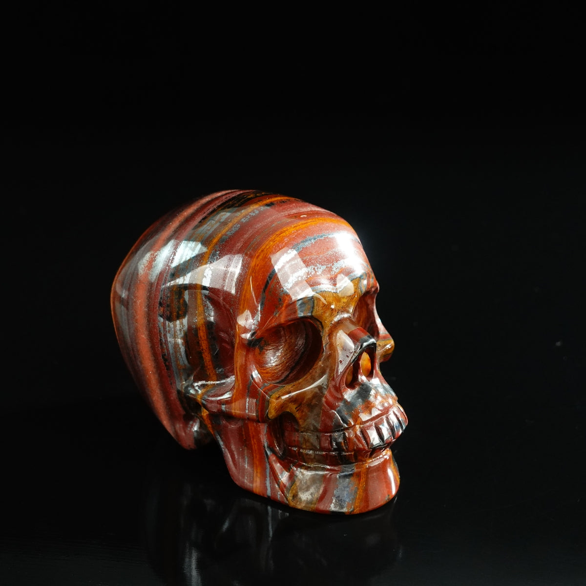 3.0" Tiger Iron Crystal Skull Carving - Unique Piece #TI12
