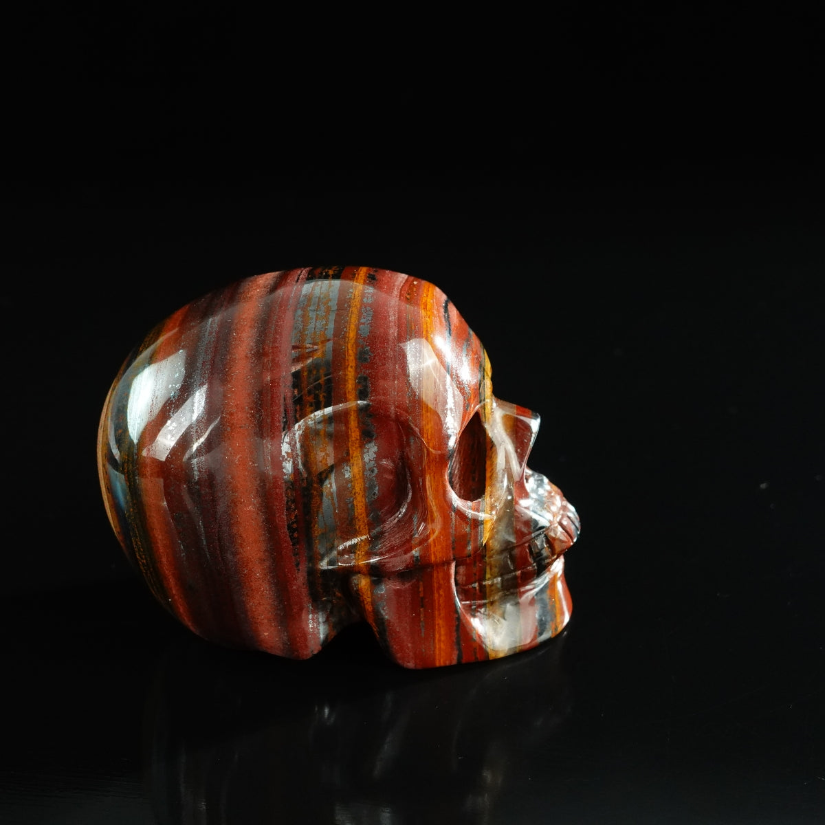 3.0" Tiger Iron Crystal Skull Carving - Unique Piece #TI12
