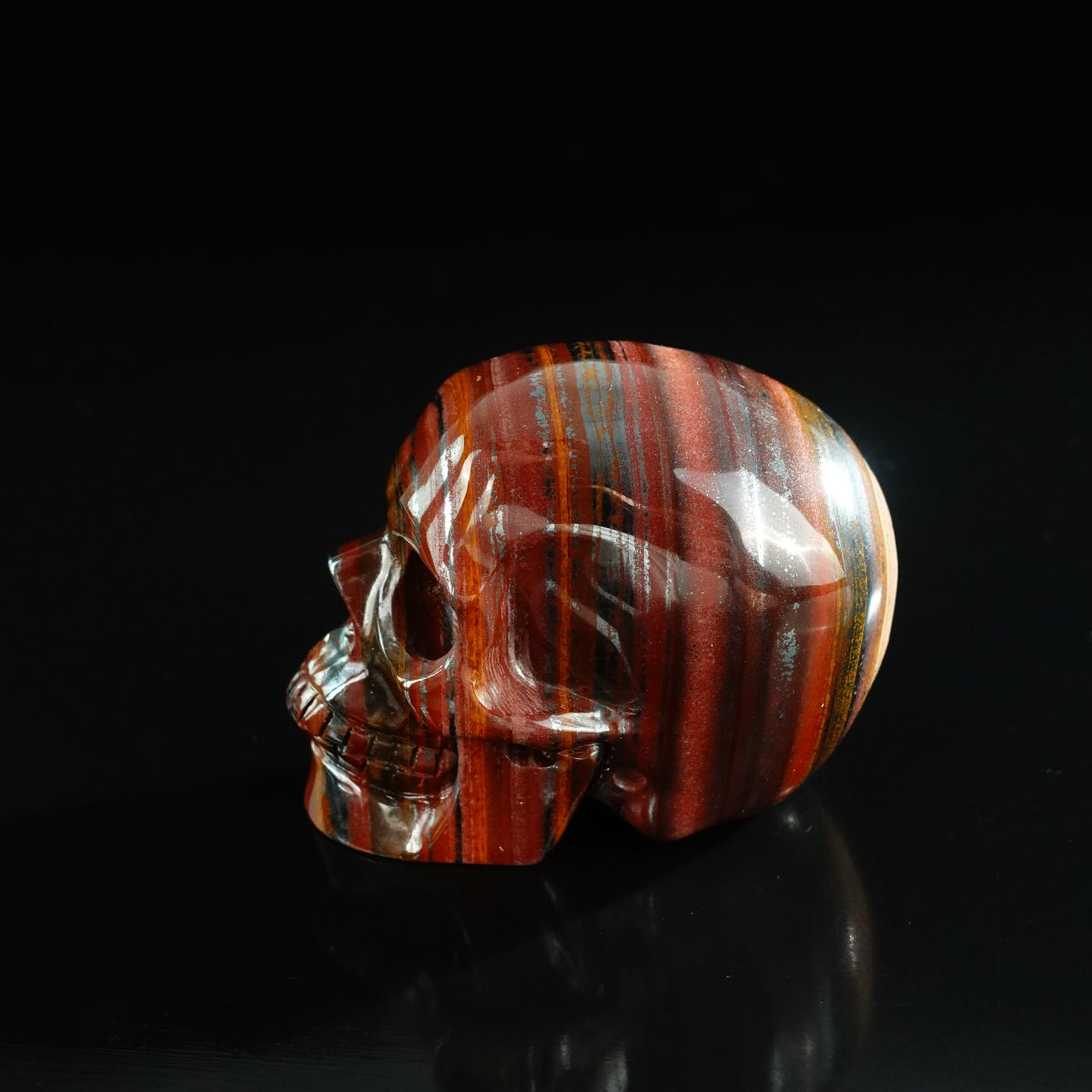 3.0" Tiger Iron Crystal Skull Carving - Unique Piece #TI12