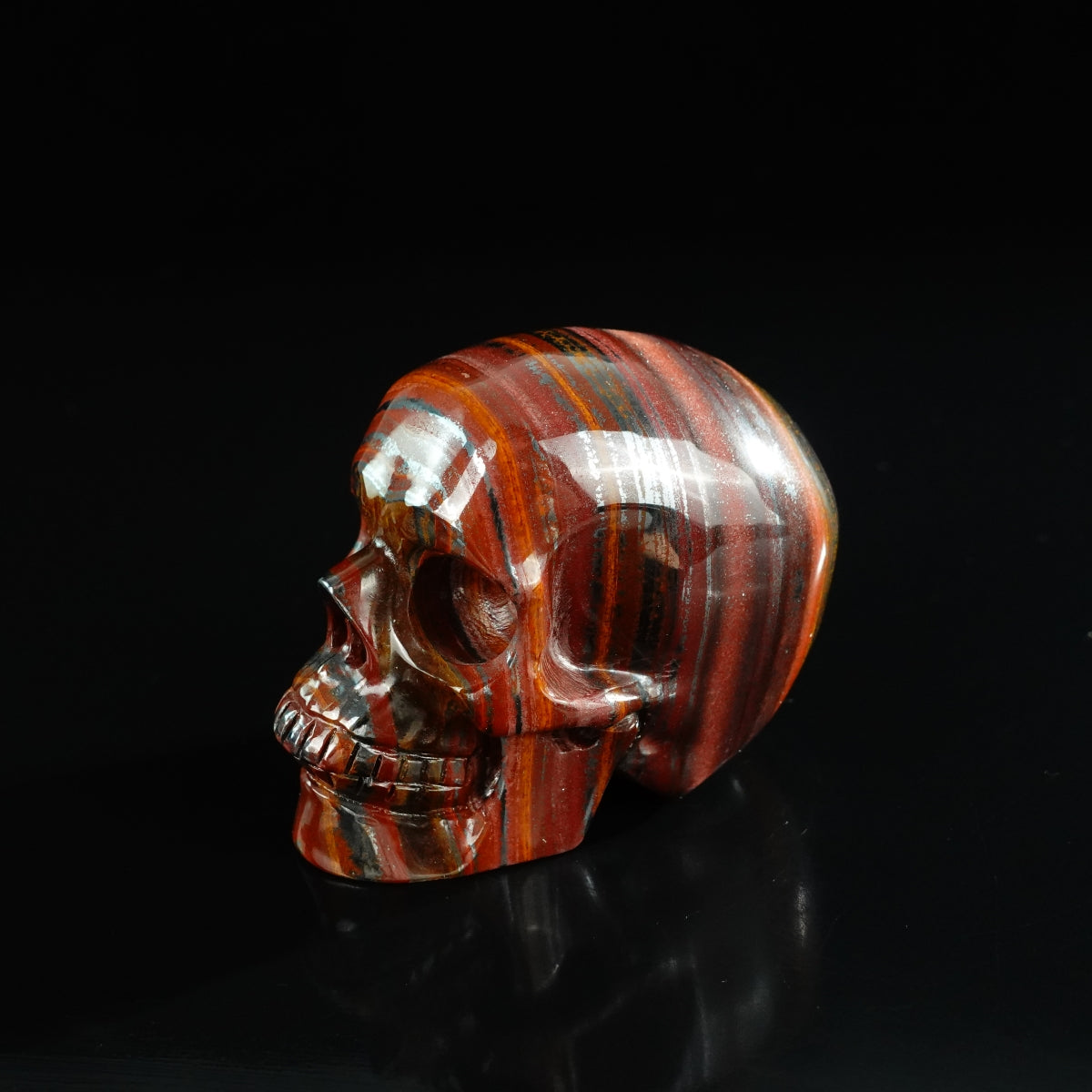 3.0" Tiger Iron Crystal Skull Carving - Unique Piece #TI12