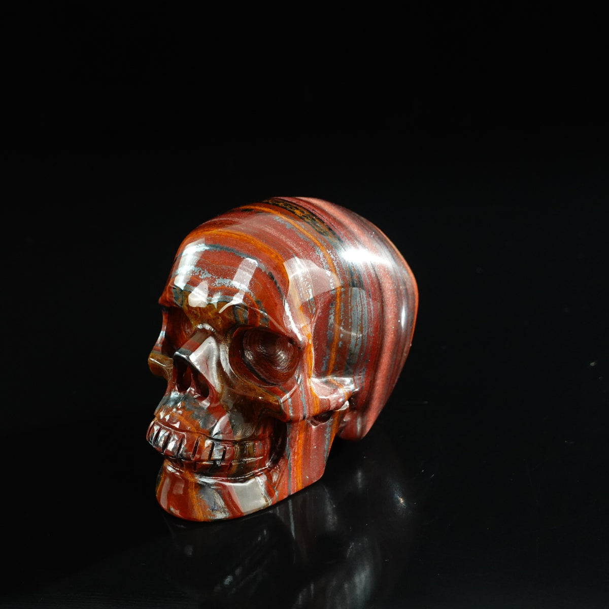 3.0" Tiger Iron Crystal Skull Carving - Unique Piece #TI12