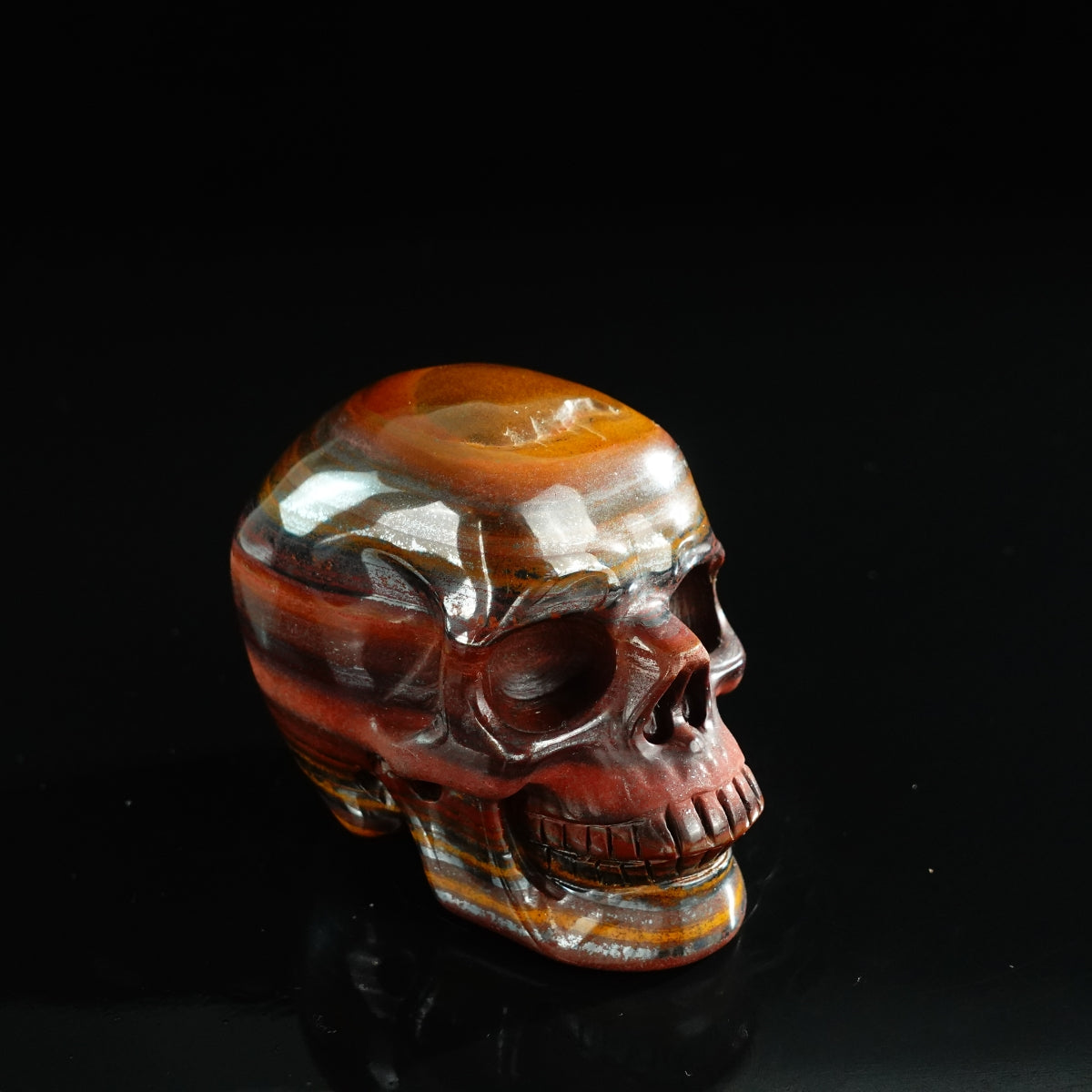 3.0" Tiger Iron Crystal Skull Carving - Unique Piece #TI13