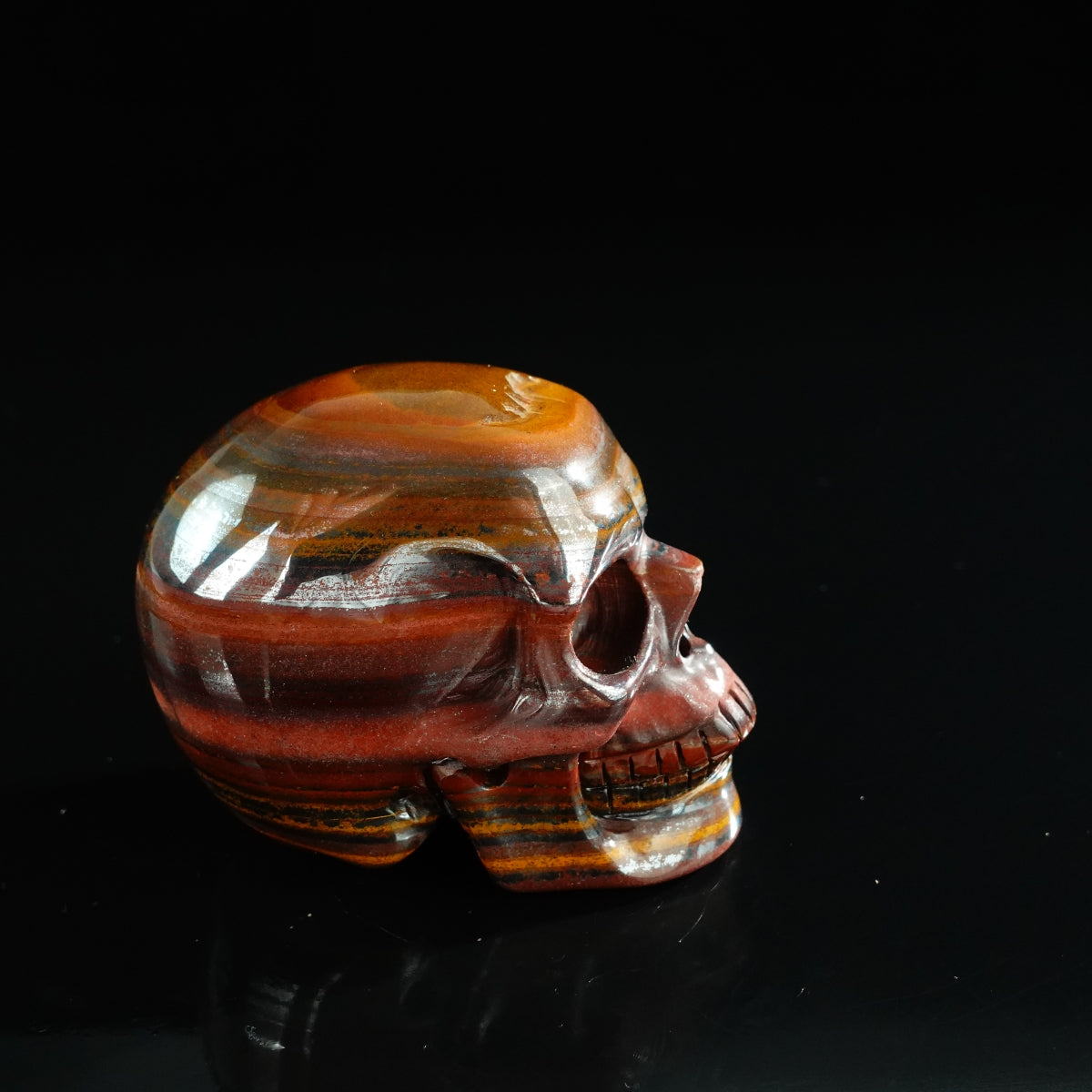 3.0" Tiger Iron Crystal Skull Carving - Unique Piece #TI13
