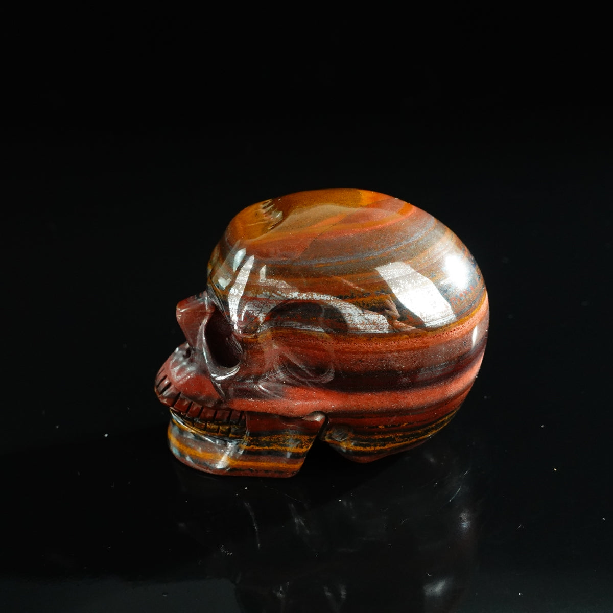 3.0" Tiger Iron Crystal Skull Carving - Unique Piece #TI13
