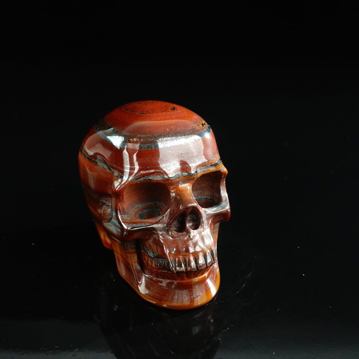 3.0" Tiger Iron Crystal Skull Carving - Unique Piece #TI14