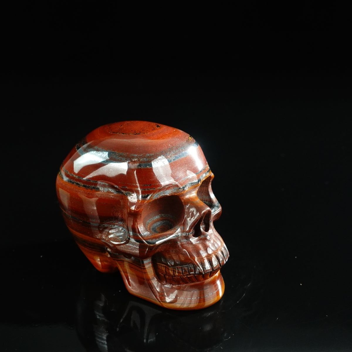 3.0" Tiger Iron Crystal Skull Carving - Unique Piece #TI14