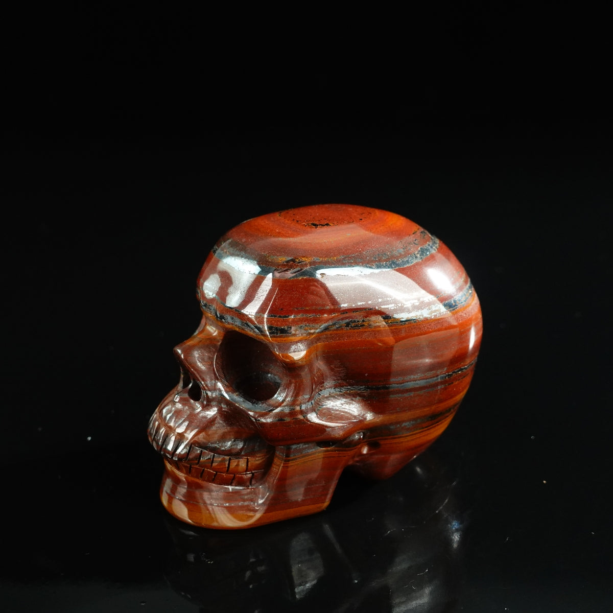 3.0" Tiger Iron Crystal Skull Carving - Unique Piece #TI14
