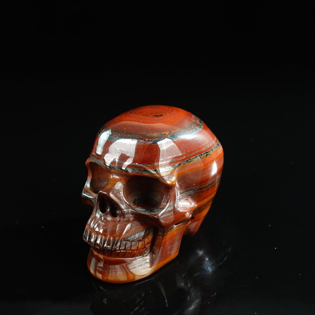 3.0" Tiger Iron Crystal Skull Carving - Unique Piece #TI14