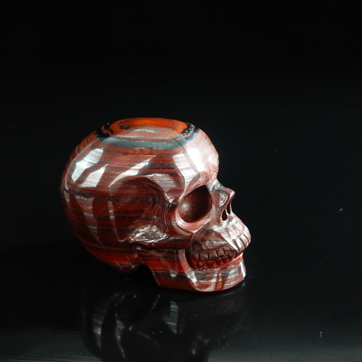 3.0" Tiger Iron Crystal Skull Carving - Unique Piece #TI15