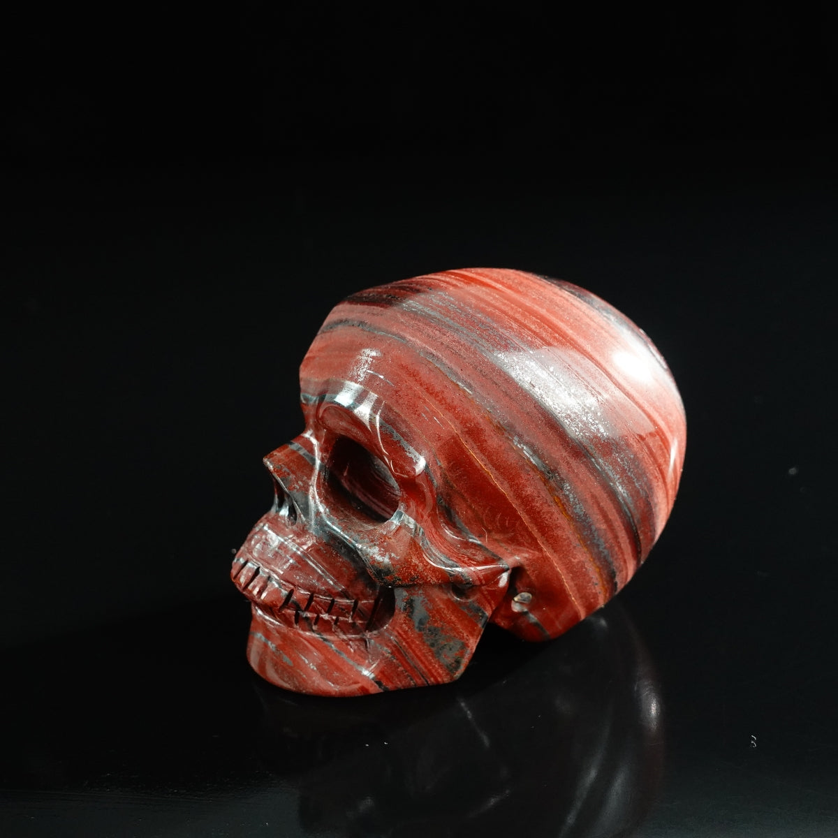 3.0" Tiger Iron Crystal Skull Carving - Unique Piece #TI16
