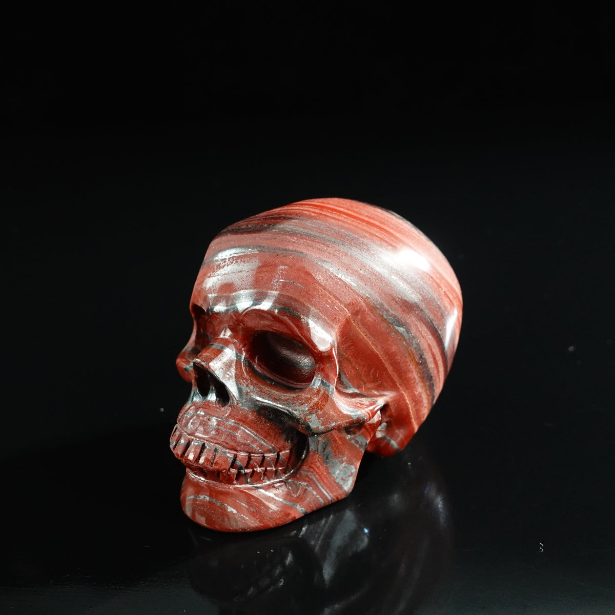 3.0" Tiger Iron Crystal Skull Carving - Unique Piece #TI16