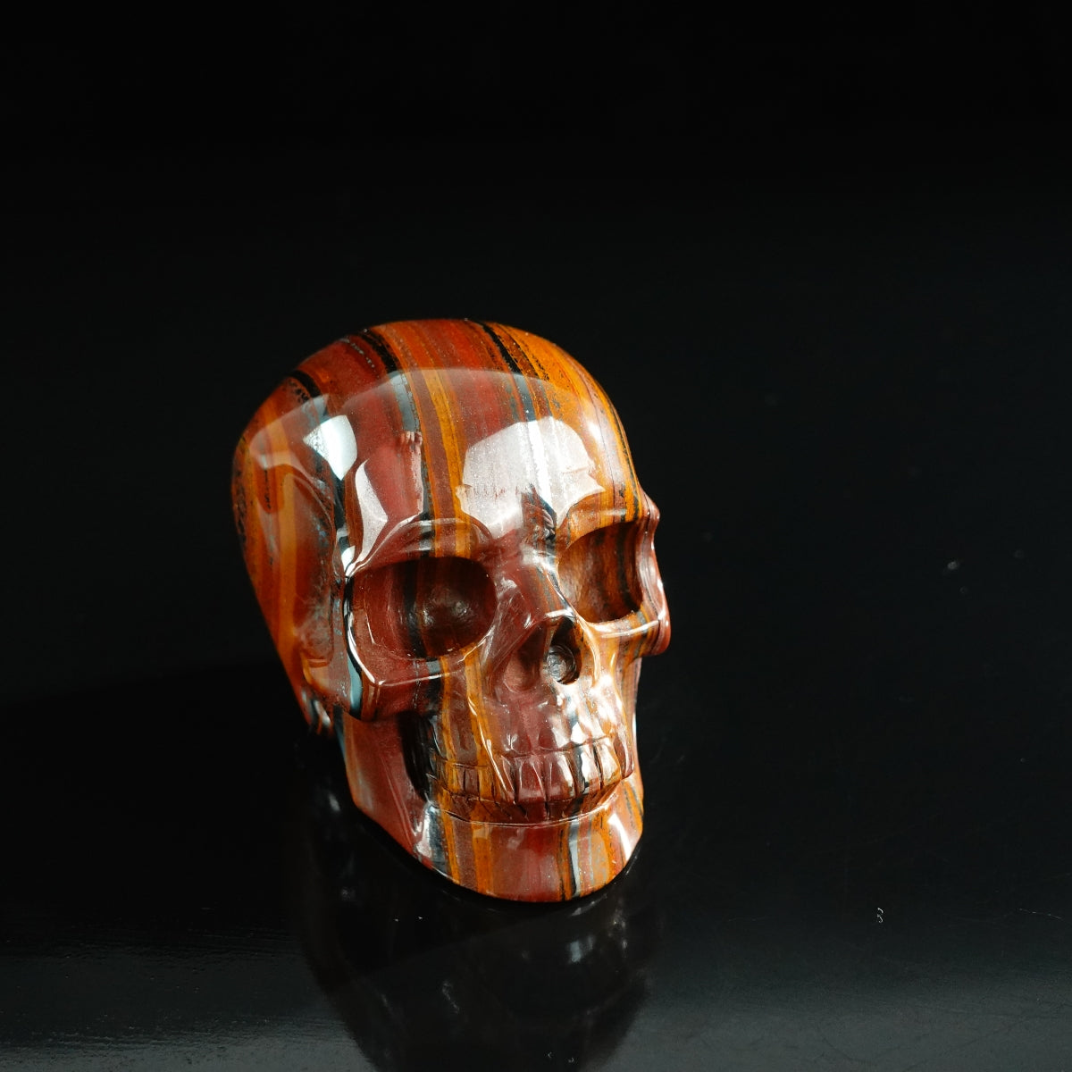 3.0" Tiger Iron Crystal Skull Carving - Unique Piece #TI17