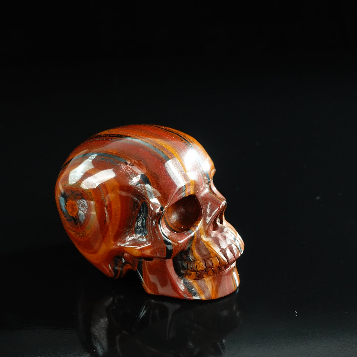 3.0" Tiger Iron Crystal Skull Carving - Unique Piece #TI17